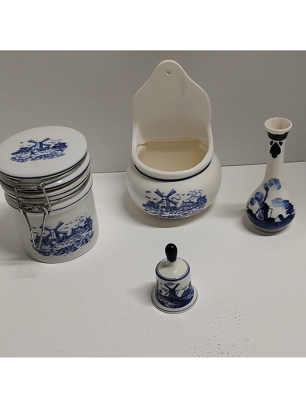 Blue And White Stone Ware Lot Of 4